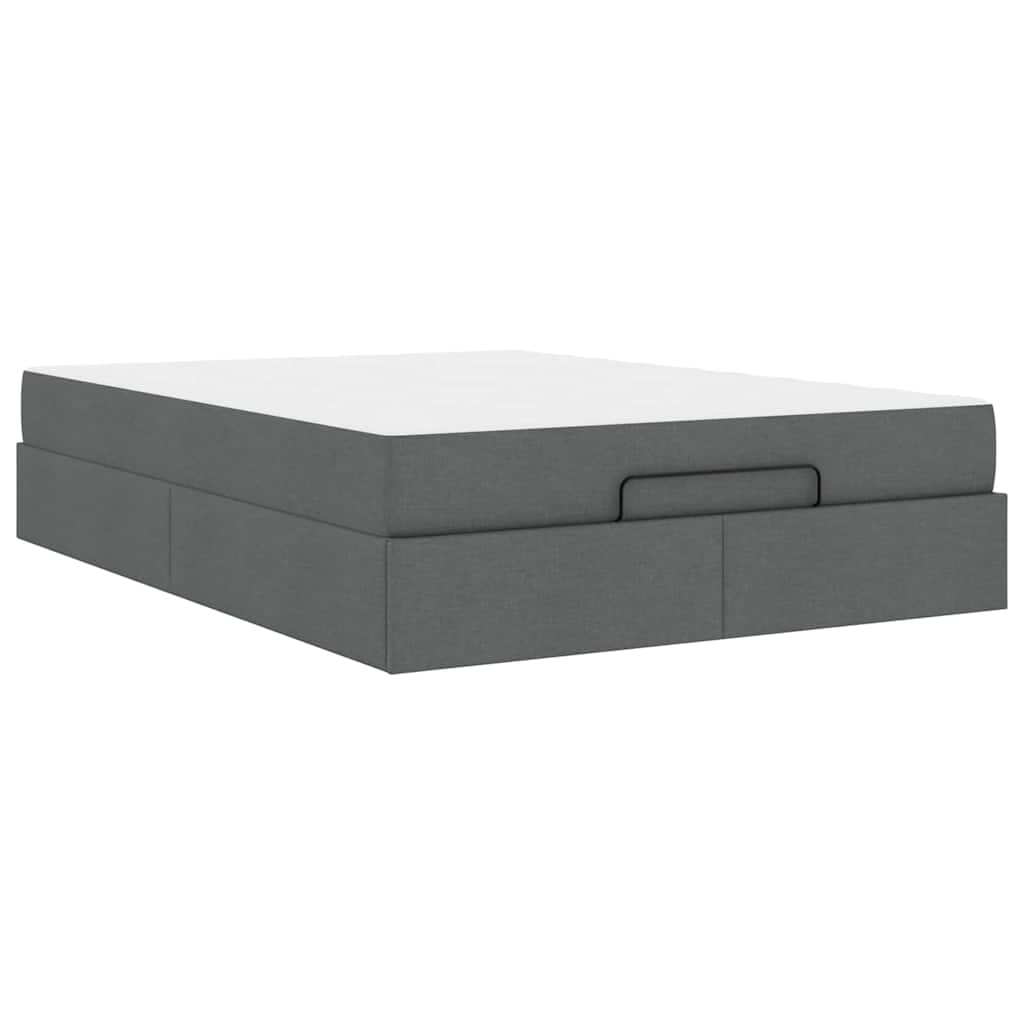 Struttura del letto Grigio scuro 140 x 200 cm Tessuto