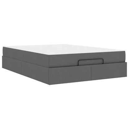 Struttura del letto Grigio scuro 140 x 200 cm Tessuto