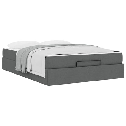 Struttura del letto Grigio scuro 140 x 200 cm Tessuto