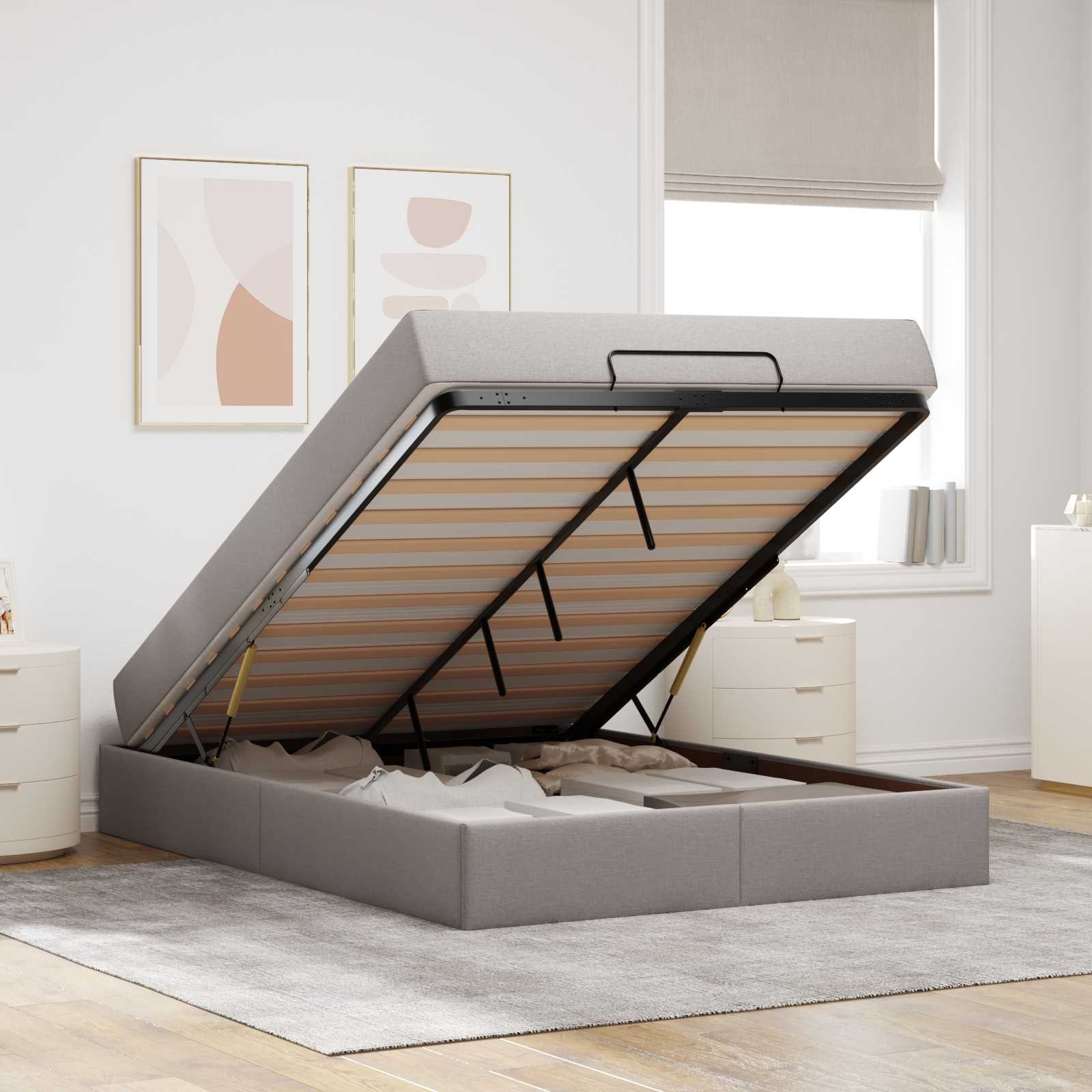 Struttura letto con materasso 2 pz Talpa Tessuto | homemem39