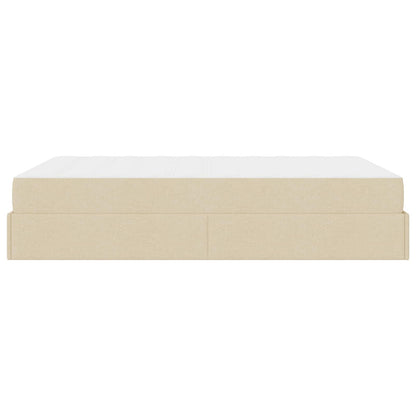 Struttura letto con materasso con materasso 2 pcs Crema Tessuto