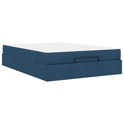 Struttura letto con materasso con materasso 2 pcs Blu Tessuto