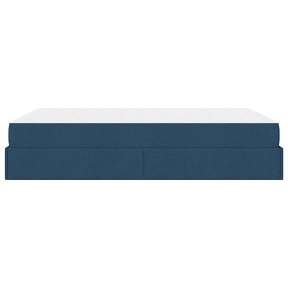 Struttura letto con materasso con materasso 2 pcs Blu Tessuto