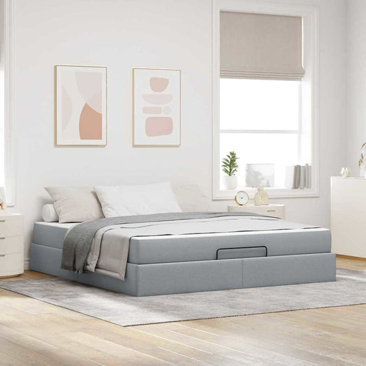 Struttura del letto Grigio chiaro 180 x 200 cm Tessuto
