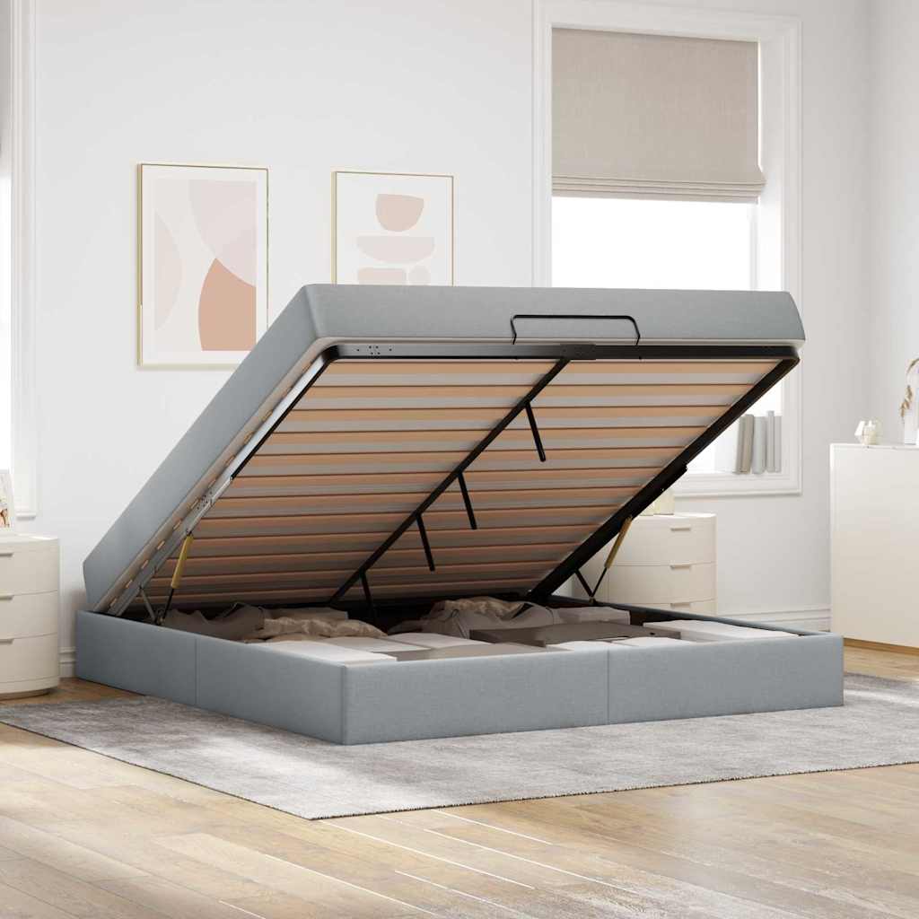 Struttura del letto Grigio chiaro 180 x 200 cm Tessuto - homemem39