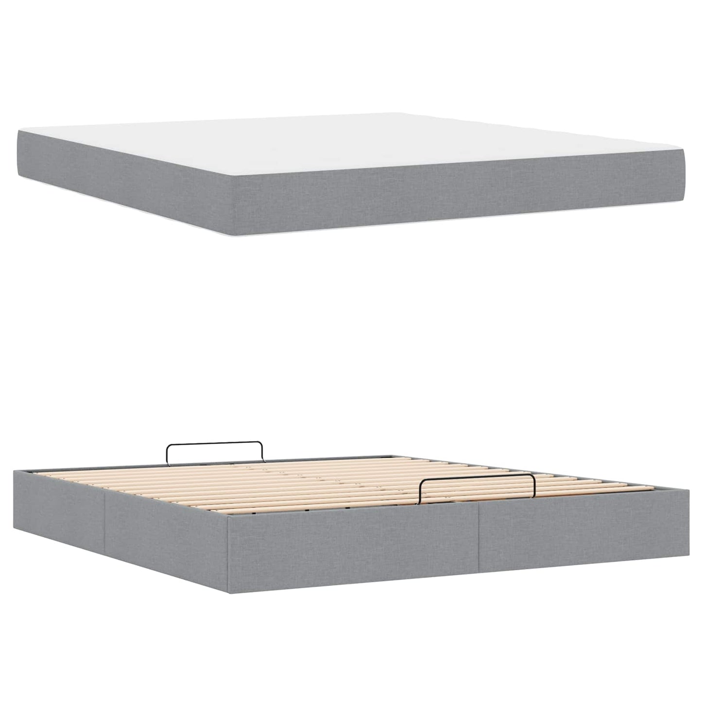 Struttura letto con materasso 2 pcs Grigio chiaro Tessuto