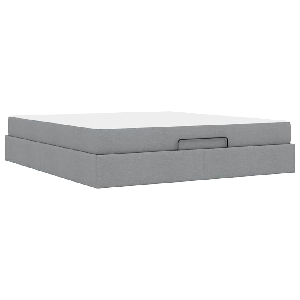 Struttura del letto Grigio chiaro 180 x 200 cm Tessuto