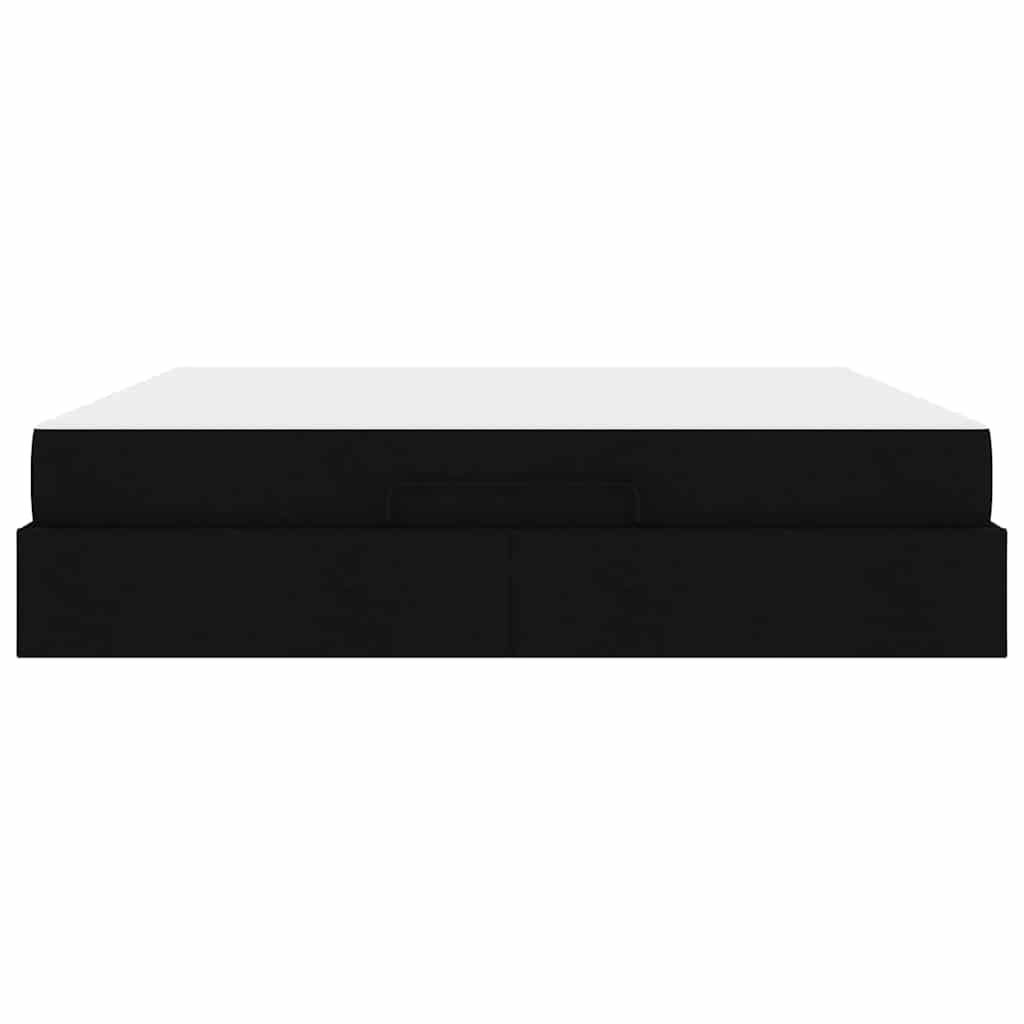 Struttura del letto con archiviazione Nero 180 x 200 cm Tessuto - homemem39