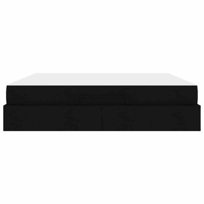 Struttura del letto con archiviazione Nero 180 x 200 cm Tessuto - homemem39