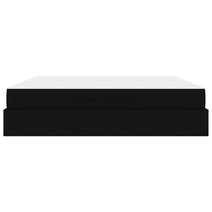 Struttura letto con materasso con materasso 2 pcs Nero Tessuto