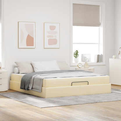 Struttura letto con materasso 2 pcs Crema Tessuto | homemem39