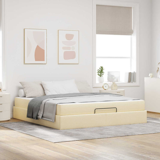 Struttura letto con materasso 2 pcs Crema Tessuto | homemem39
