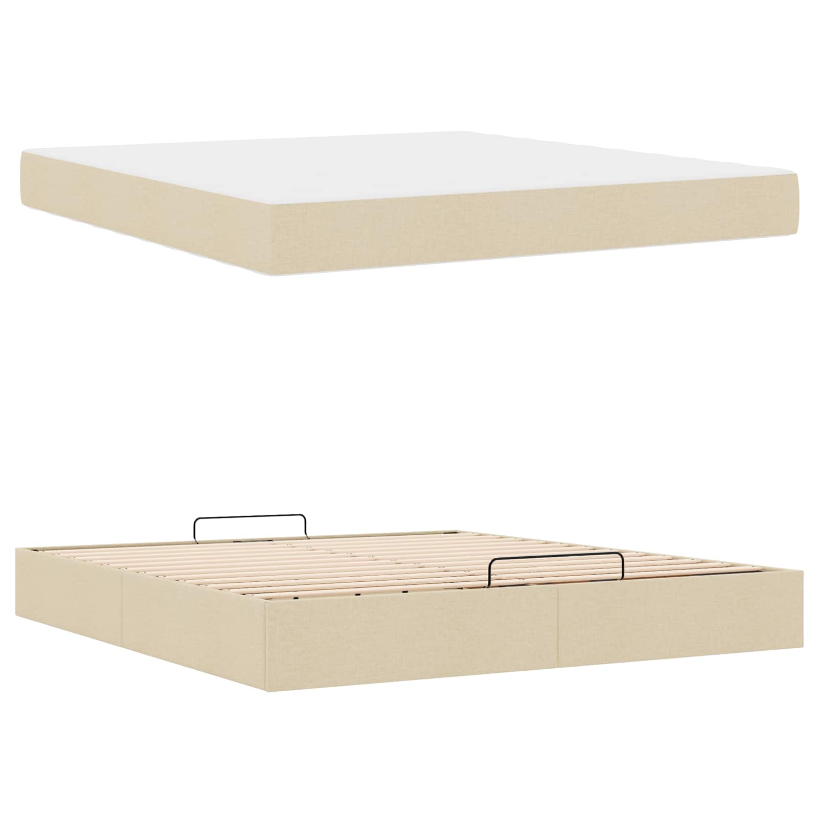 Struttura letto con materasso 2 pcs Crema Tessuto | homemem39