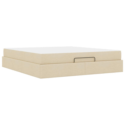 Struttura letto con materasso 2 pcs Crema Tessuto | homemem39