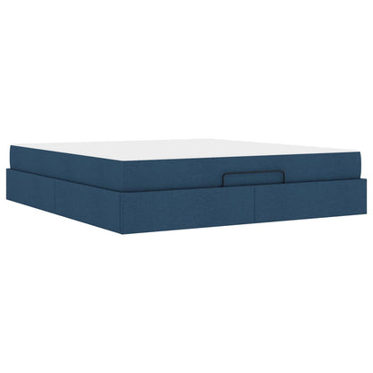 Struttura letto con materasso con materasso 2 pcs Blu Tessuto