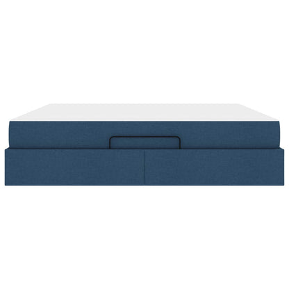 Struttura letto con materasso con materasso 2 pcs Blu Tessuto