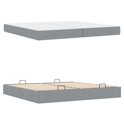 Struttura letto con materasso 2 pcs Grigio chiaro Tessuto | homemem39