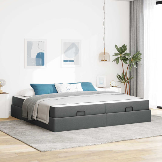 Struttura letto con materasso 2 pcs Grigio Sfumato Tessuto | homemem39