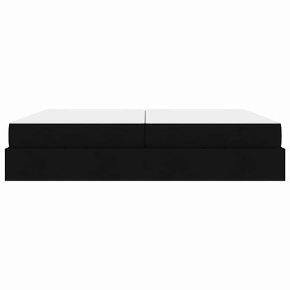 Struttura del letto con archiviazione Nero 200 x 200 cm Tessuto
