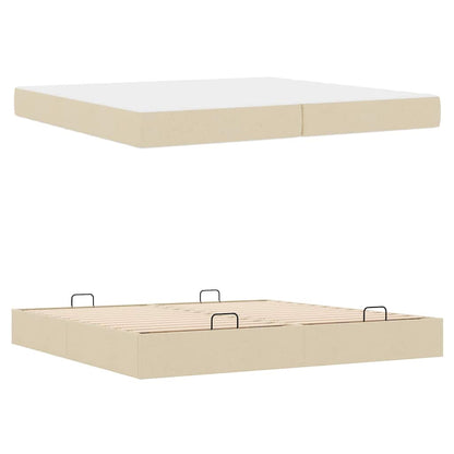 Struttura del letto Crema 200 x 200 cm Tessuto