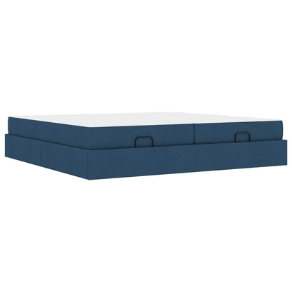 Struttura letto con materasso con materasso 2 pcs Blu Tessuto