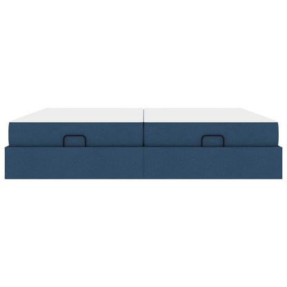 Struttura letto con materasso con materasso 2 pcs Blu Tessuto