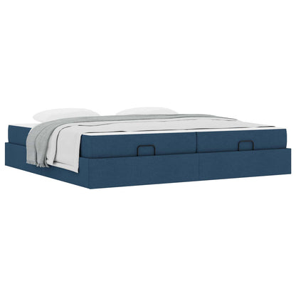 Struttura letto con materasso con materasso 2 pcs Blu Tessuto | homemem39