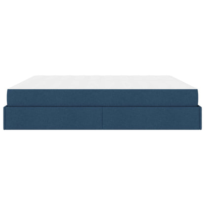 Struttura letto con materasso con materasso 2 pcs Blu Tessuto