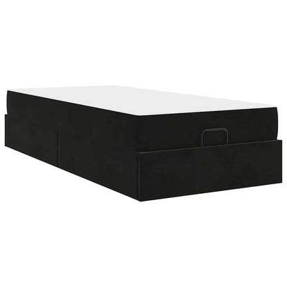 Struttura del letto con materasso Nero 80 x 200 cm Velluto