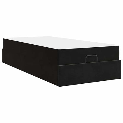 Struttura del letto con materasso Nero 80 x 200 cm Velluto