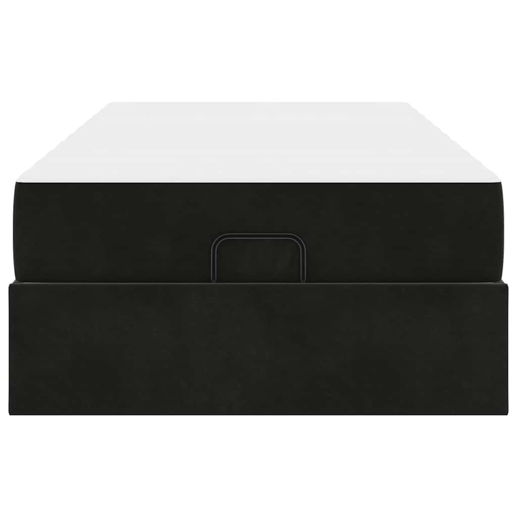 Struttura del letto con materasso Nero 80 x 200 cm Velluto