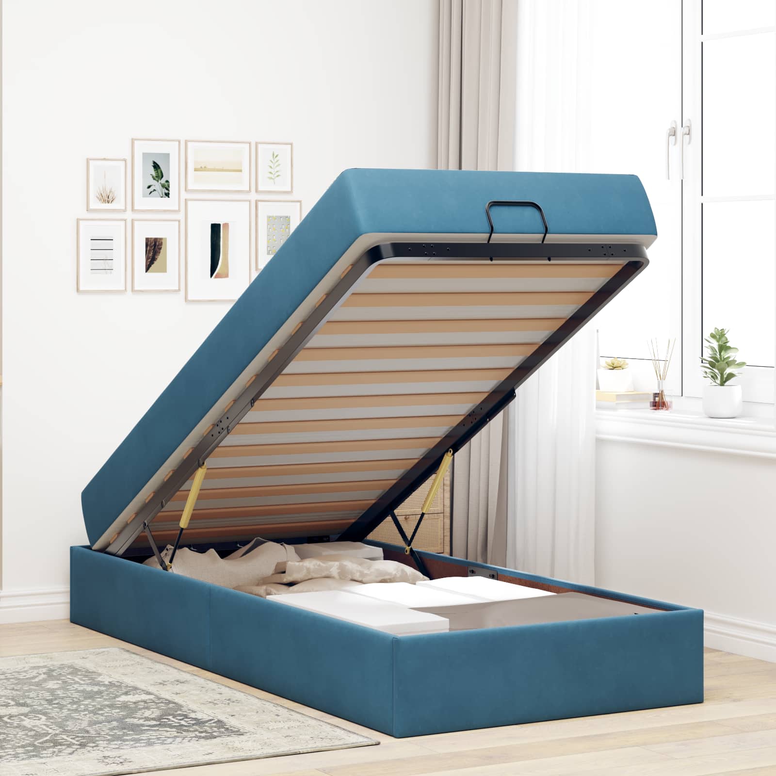 Struttura letto con materasso 2 pcs Blu Velluto | homemem39