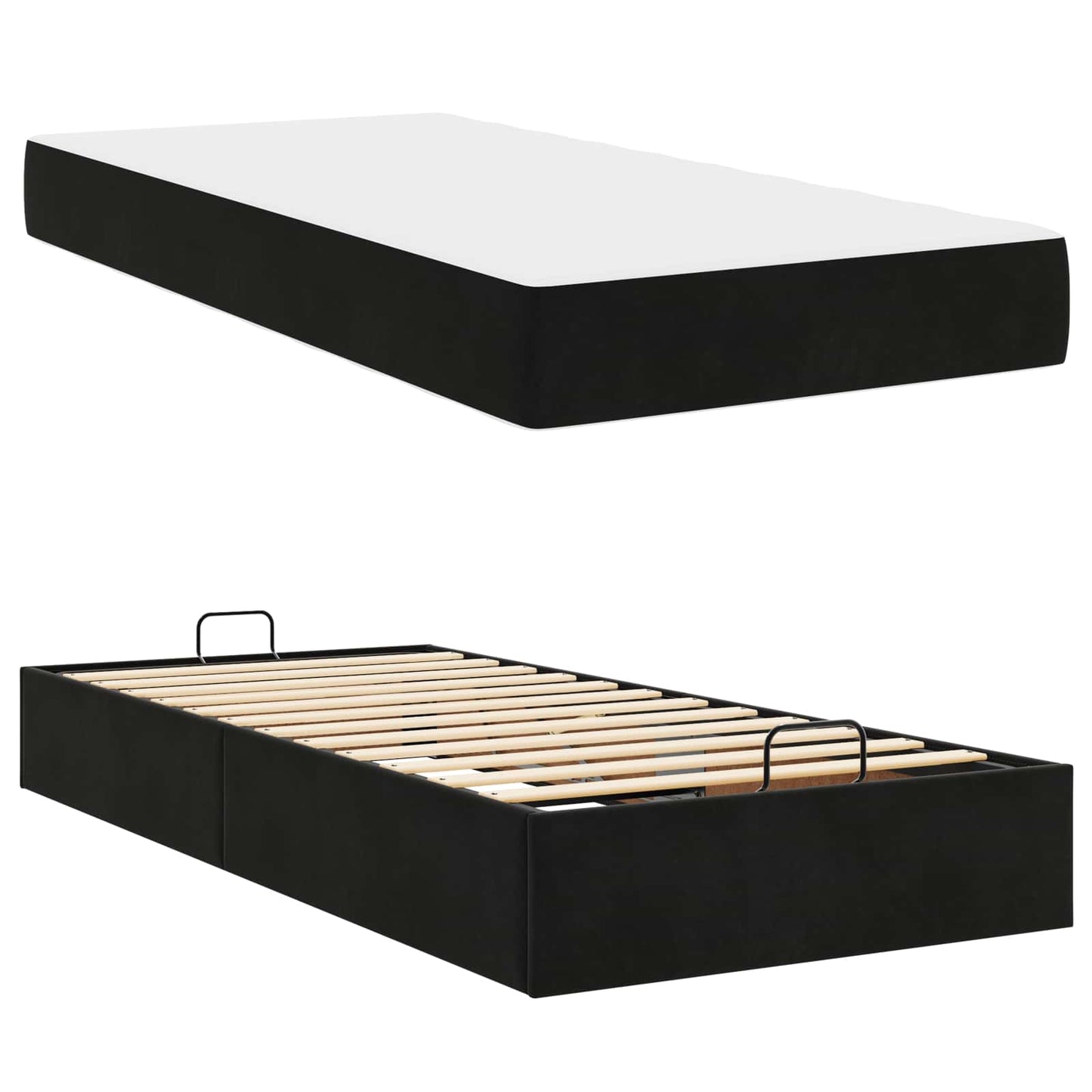 Struttura letto con materasso 2 pcs Nero Velluto | homemem39