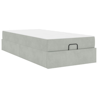 Struttura letto con materasso 2 pcs Grigio chiaro Velluto