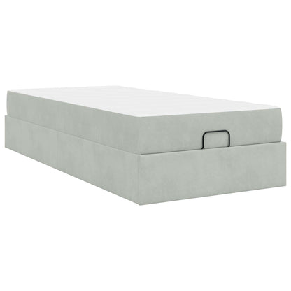 Struttura letto con materasso 2 pcs Grigio chiaro Velluto