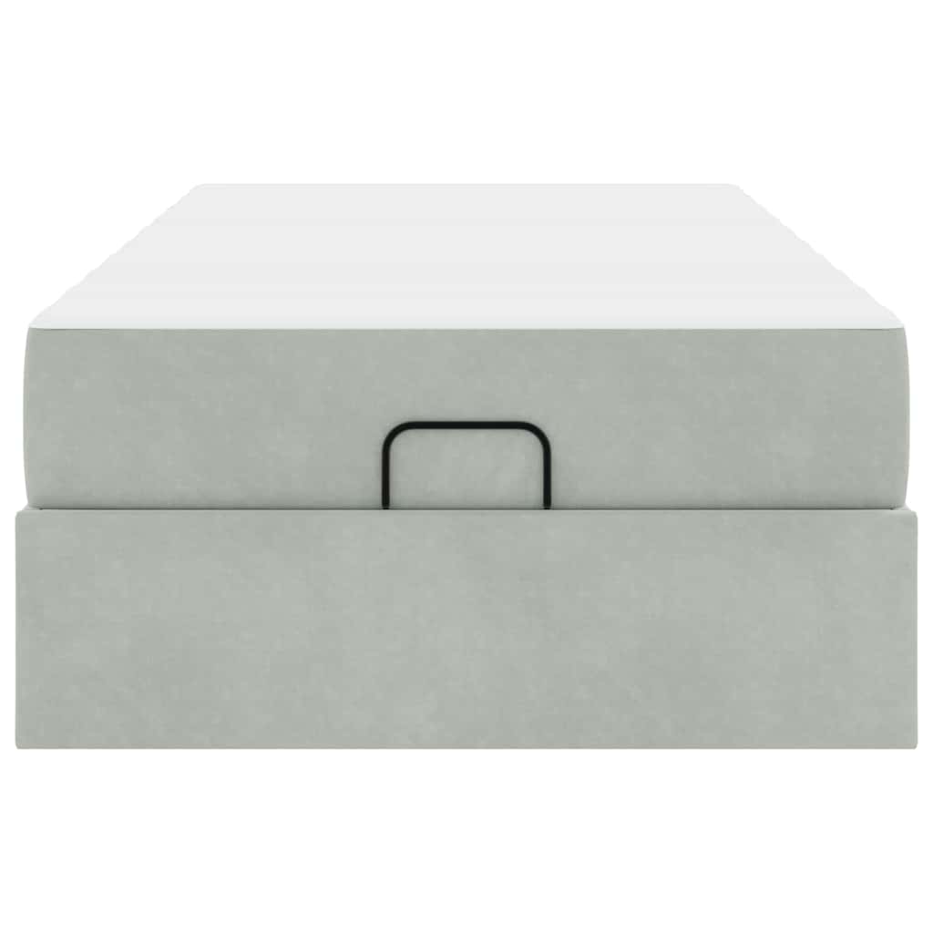 Struttura del letto Grigio chiaro 90 x 200 cm Velluto - homemem39