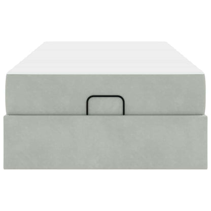 Struttura del letto Grigio chiaro 90 x 200 cm Velluto - homemem39