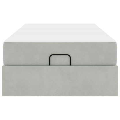 Struttura letto con materasso 2 pcs Grigio chiaro Velluto