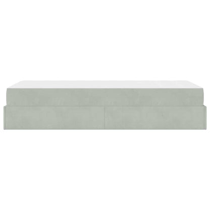 Struttura del letto Grigio chiaro 90 x 200 cm Velluto - homemem39