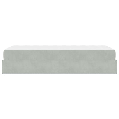 Struttura letto con materasso 2 pcs Grigio chiaro Velluto