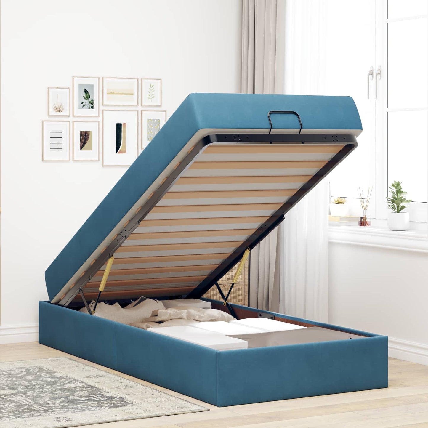 Struttura letto con materasso 2 pcs Blu Velluto | homemem39