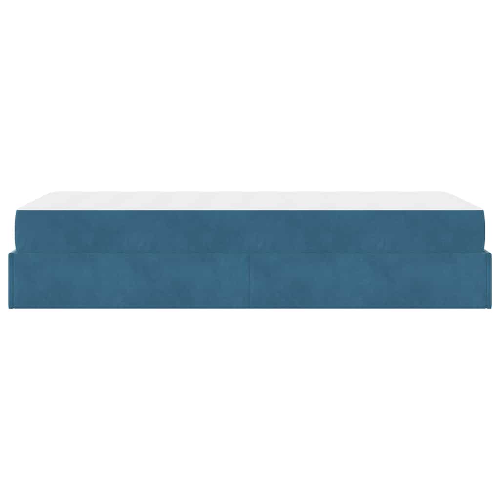 Struttura del letto con materasso Blu 90 x 200 cm Velluto