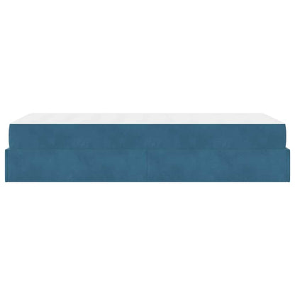 Struttura del letto con materasso Blu 90 x 200 cm Velluto