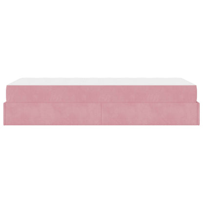 Struttura letto con materasso con materasso 2 pcs Rosa Velluto
