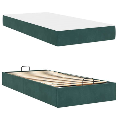 Struttura del letto Verde scuro 100 x 200 cm Velluto
