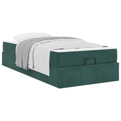 Struttura del letto Verde scuro 100 x 200 cm Velluto