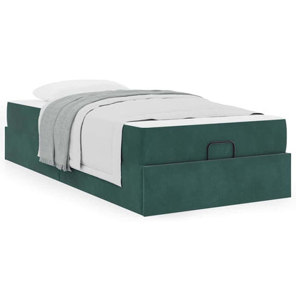 Struttura del letto Verde scuro 100 x 200 cm Velluto