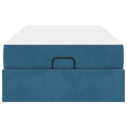 Struttura del letto con materasso Blu 100 x 200 cm Velluto - homemem39