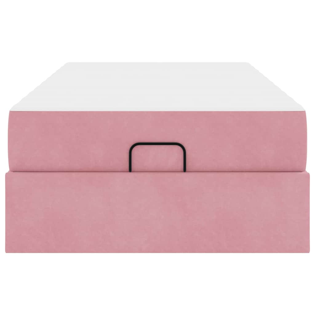 Struttura del letto con materasso Rosa 100 x 200 cm Velluto - homemem39