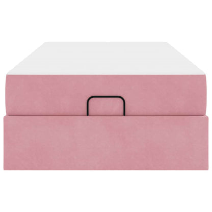 Struttura del letto con materasso Rosa 100 x 200 cm Velluto - homemem39